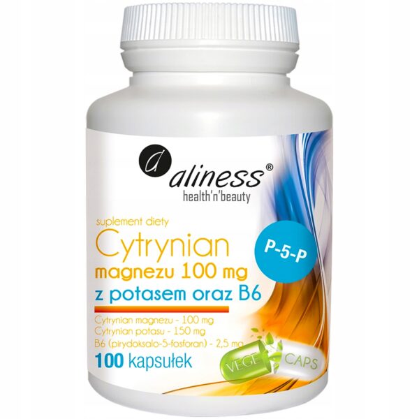 Aliness cytrynian magnezu 100 mg z potasem i B6
