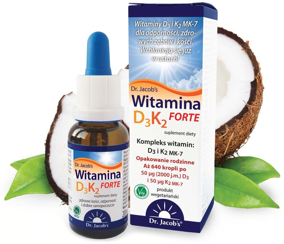 Suplement diety Dr. Jacob's Medical WITAMINA D3K2 FORTE kompleks witamin 2 Suplement diety Dr. Jacob's Medical WITAMINA D3K2 FORTE kompleks witamin - obrazek 2