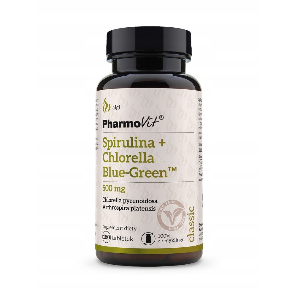 Spirulina + Chlorella Blue-Gree 500 mg 180 tabl Pharmovit 1 Spirulina + Chlorella