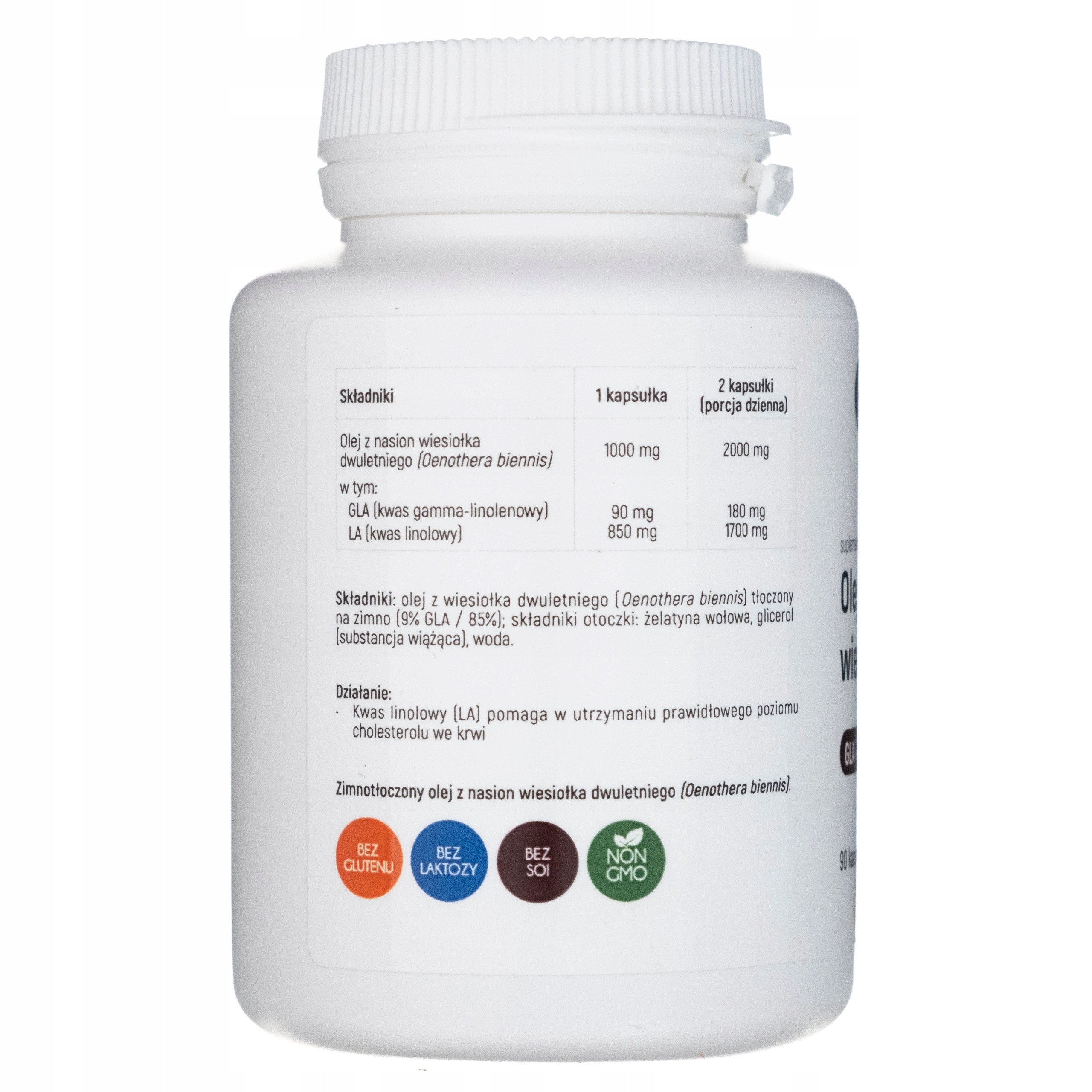 Suplement diety Aliness Olej z nasion wiesiołka 90 kapsułek 2 Suplement diety Aliness Olej z nasion wiesiołka 90 kapsułek - obrazek 2