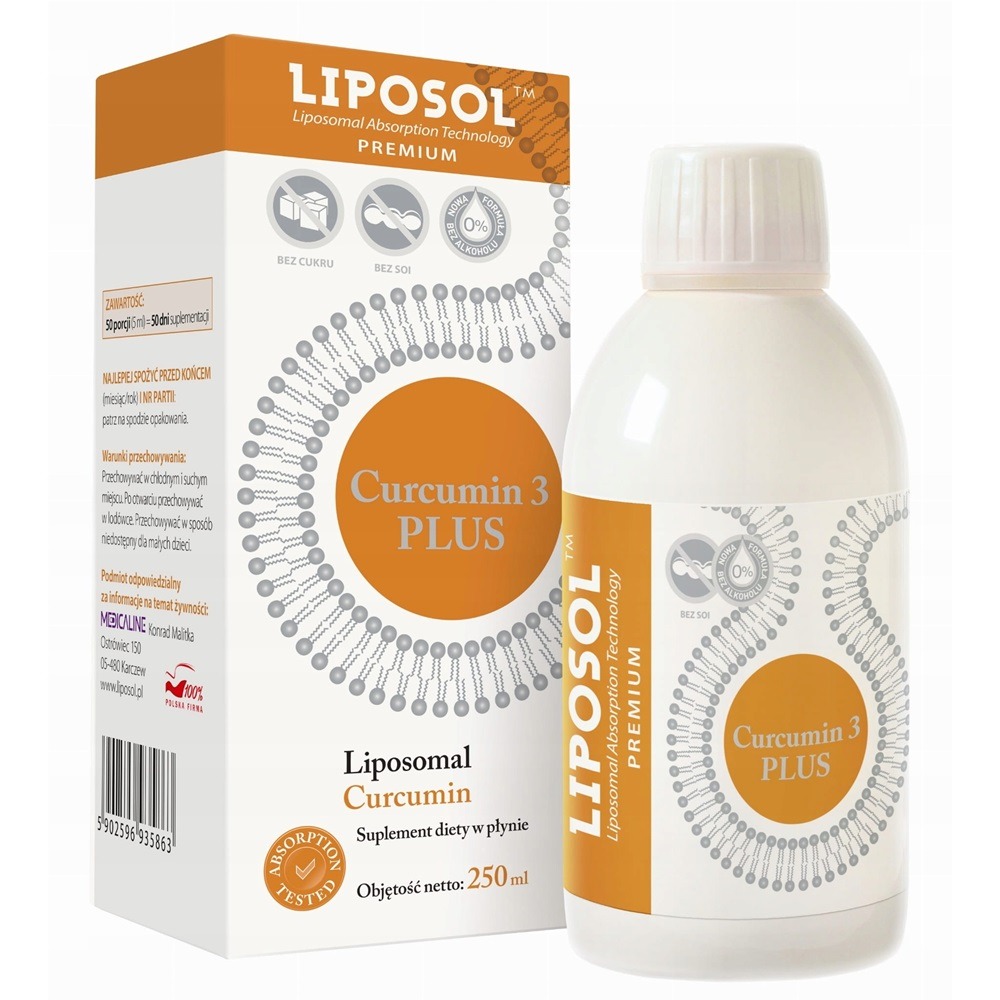 Suplement diety Medicaline Liposol Curcumin 3 Plus płyn 250 ml 1 Liposol Curcumin C3
