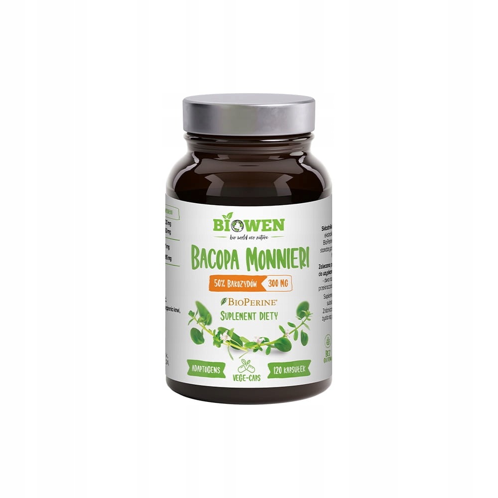 Suplement diety Bacopa Monnieri 300 mg Biowen 120 kapsułek 1 Suplement diety Bacopa Monnieri