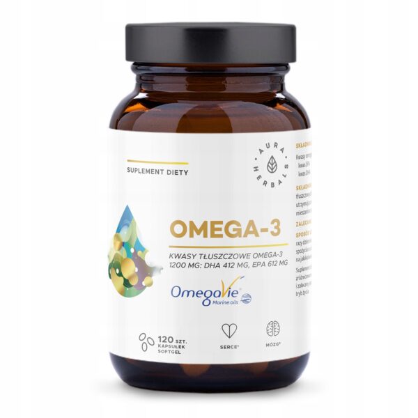 Aura Herbals Omega-3 1200 mg Kwasy omega-3 EPA DHA 120 kapsułek