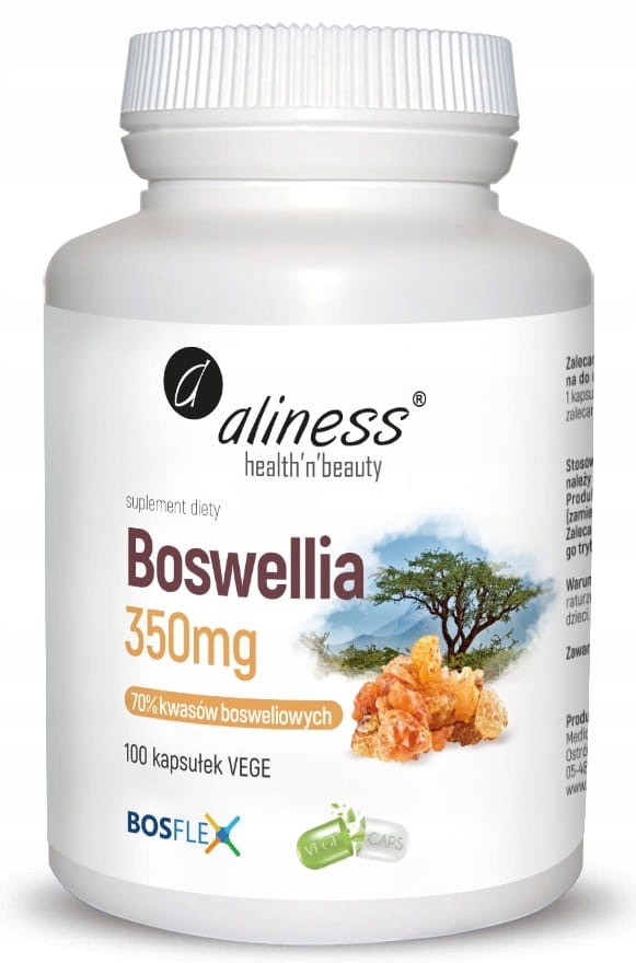 Aliness Boswellia serrata 350 mg (70%/10%) 100 kapsułek vege stawy 2 1c2da2094374992795f55c55f417