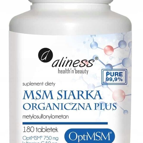 Suplement diety Aliness MSM siarka organiczna plus 180 tabletek