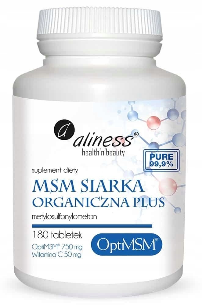Suplement diety Aliness MSM siarka organiczna plus 180 tabletek 7 4a91095e4be0936d39a56172f948