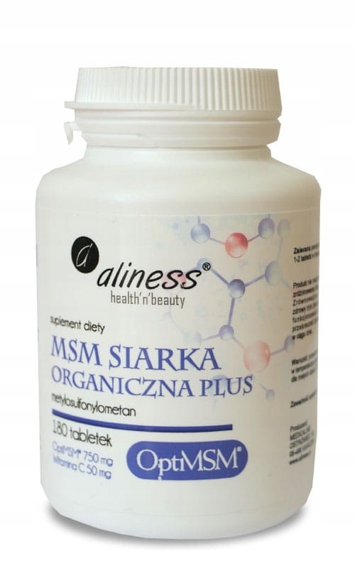 Suplement diety Aliness MSM siarka organiczna plus 180 tabletek 5 Suplement diety Aliness MSM siarka organiczna plus 180 tabletek - obrazek 5