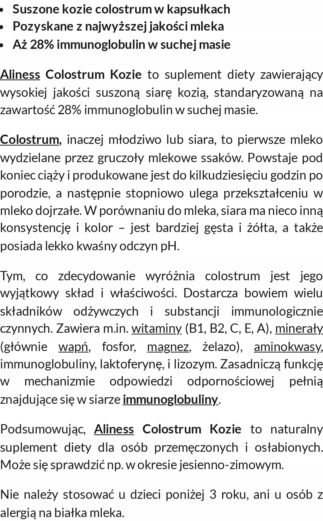 Suplement diety Aliness Colostrum Kozie 100 kapsułek 5 Suplement diety Aliness Colostrum Kozie 100 kapsułek - Image 5